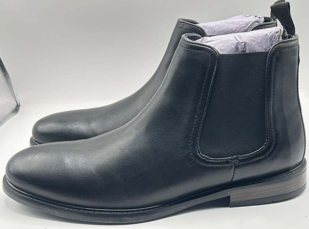 Franco Fortini Glory Black Leather Chelsea Boots Size 9.5 - Picture 2 of 8
